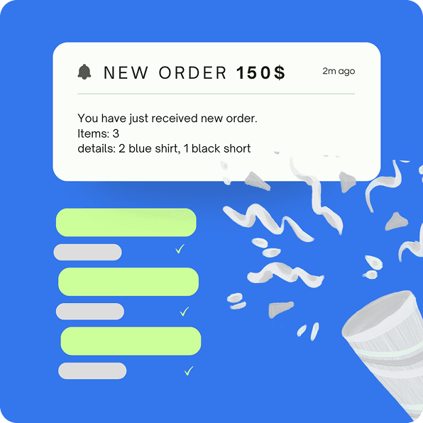 Celebration of a new order notification